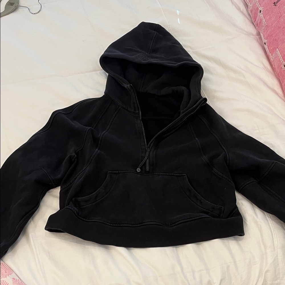 Lululemon Scuba Cropped Black Hoodie